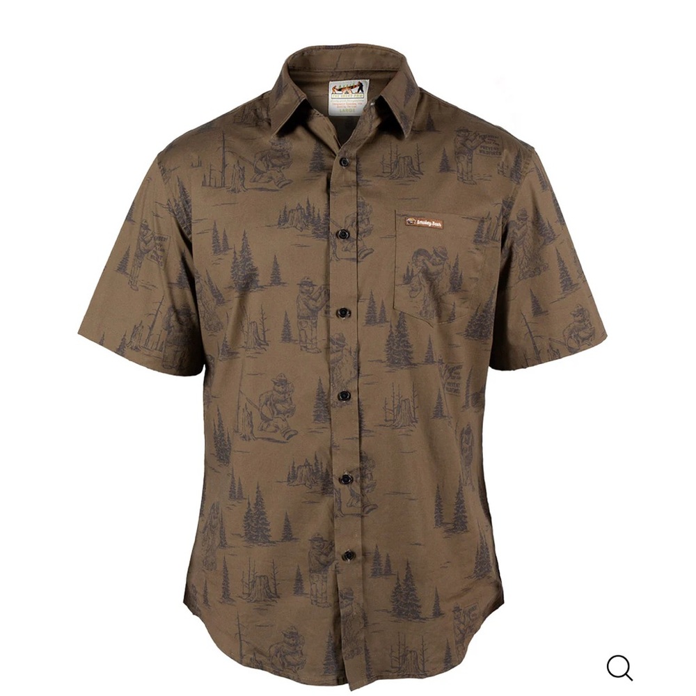 The Great PNW Smokey Bear button up